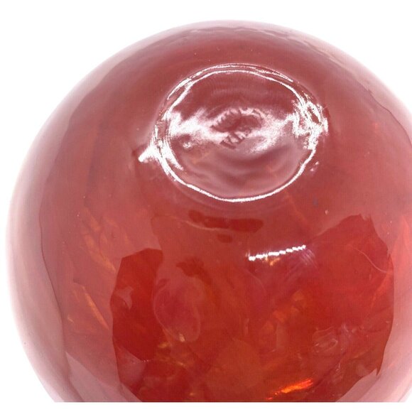 Kosta Boda Atoll Bowl Paperweight Anna Ehrner Red Swirl Art Glass Sweden - Picture 8 of 12